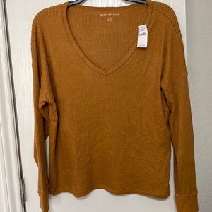 Rust Waffle knit long sleeve